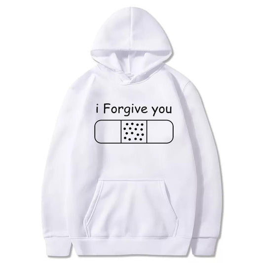 I Forgive You Printed Fleece Full Sleeves Pull Over Hoodie For Women - DENIMS - Hoodies & Sweatshirts - 