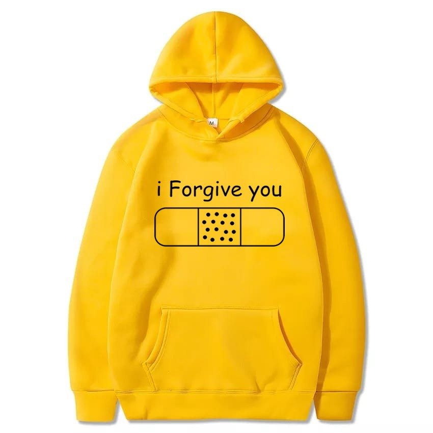 I Forgive You Printed Fleece Full Sleeves Pull Over Hoodie For Women - DENIMS - Hoodies & Sweatshirts - 