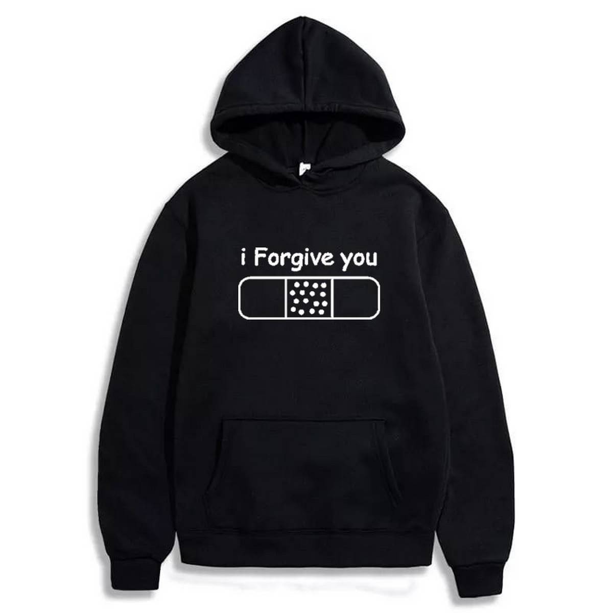 I Forgive You Printed Fleece Full Sleeves Pull Over Hoodie For Women - DENIMS - Hoodies & Sweatshirts - 