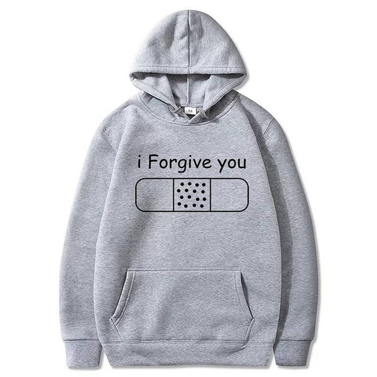 I Forgive You Printed Fleece Full Sleeves Pull Over Hoodie For Women - DENIMS - Hoodies & Sweatshirts - 