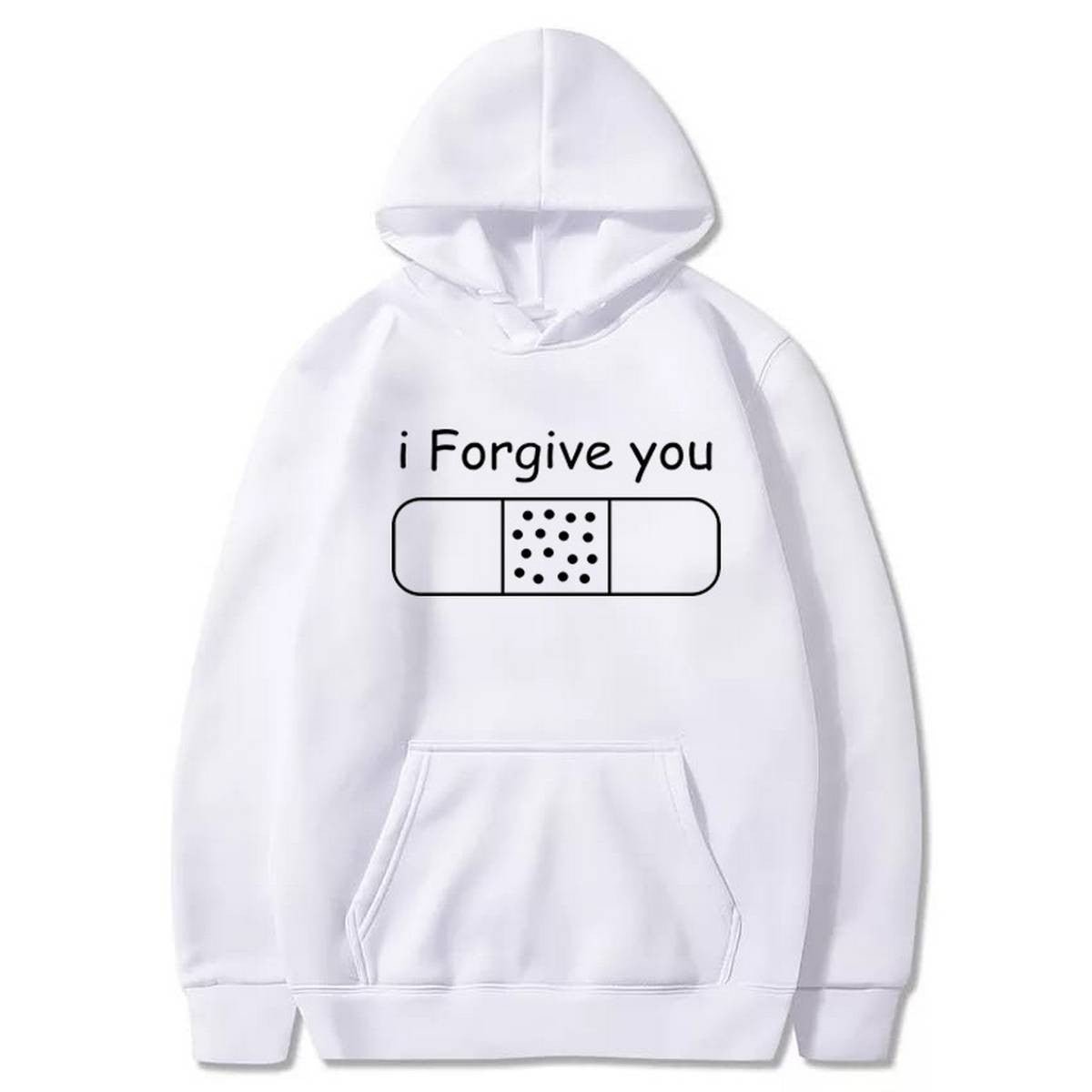 I Forgive You Printed Fleece Full Sleeves Pull Over Hoodie For Women - DENIMS - Hoodies & Sweatshirts - 