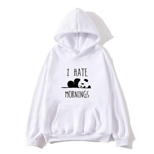 I Hate Morning Fleece Full Sleeves Pull Over Hoodie For Women - DENIMS - Hoodies & Sweatshirts - 