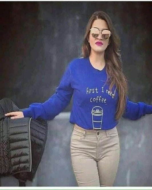 I NEED COFFEE Sweat Shirt For womens - DENIMS - Hoodies & Sweatshirts - 