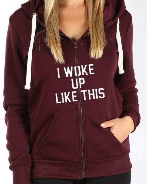 I wake up like this zipper hoodie for and women - DENIMS - Hoodies & Sweatshirts - 