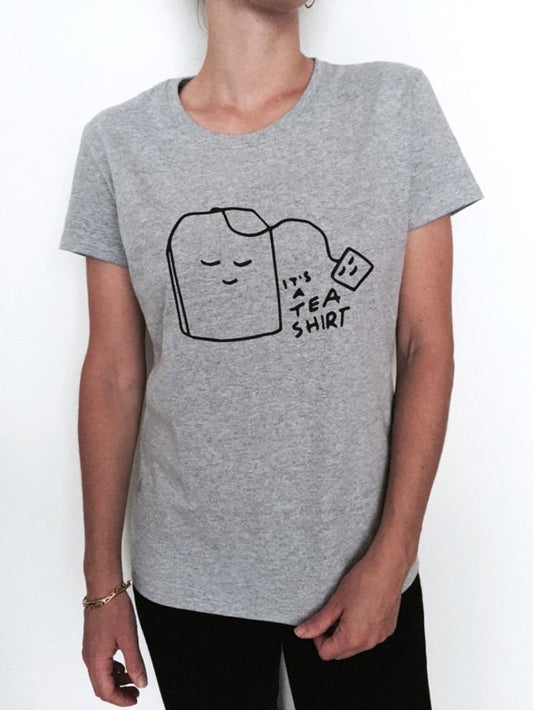 its a tea shirt Tshirt gray Fashion funny slogan womens - DENIMS - Tops & T - Shirts - 