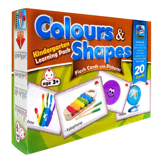 Jr. Learners Flash Card With Pictures Large Colours & Shapes, For 3+ Years - DENIMS - Educational Toys - 