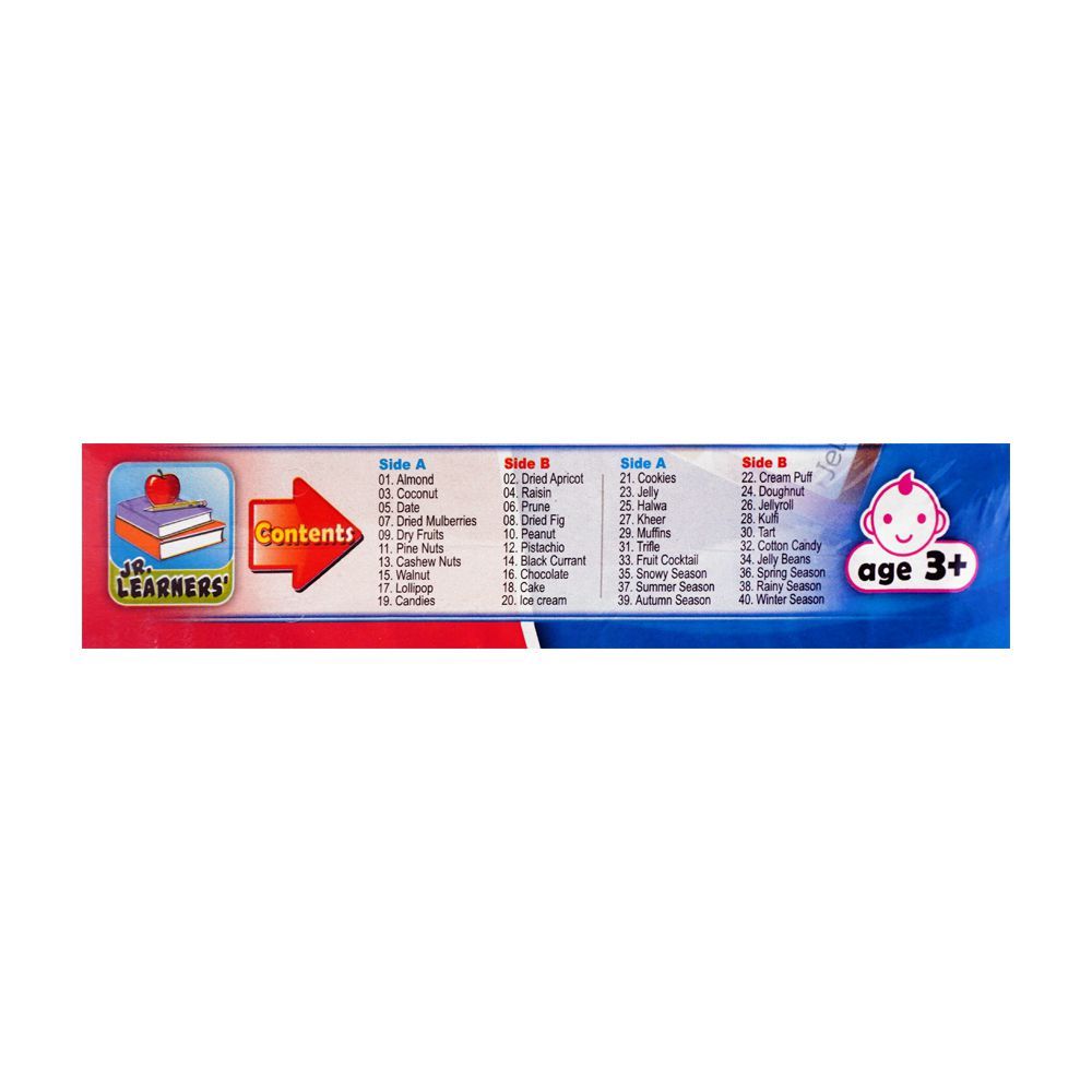 Jr. Learners Flash Card With Pictures Large Dry Fruits, Sweets & Seasons, For 3+ Years - DENIMS - Educational Toys - 