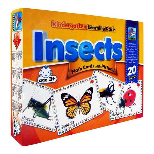 Jr. Learners Flash Card With Pictures Large Insects, For 3+ Years - DENIMS - Educational Toys - 