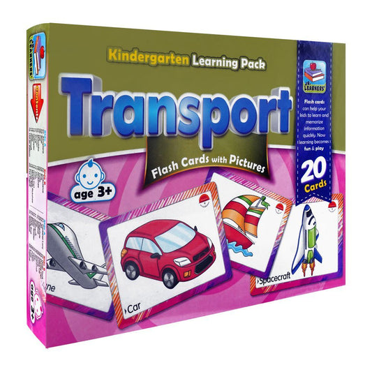 Jr. Learners Flash Card With Pictures Large Transport, For 3+ Years - DENIMS - Educational Toys - 