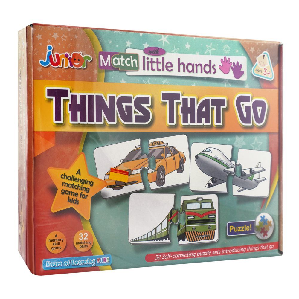 Junior Match With Little Hands, For 3+ Years, Things That Go - DENIMS - Educational Toys - 
