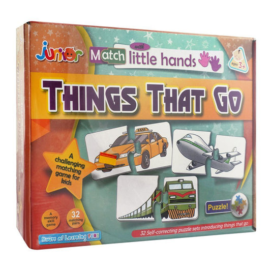 Junior Match With Little Hands, For 3+ Years, Things That Go - DENIMS - Educational Toys - 