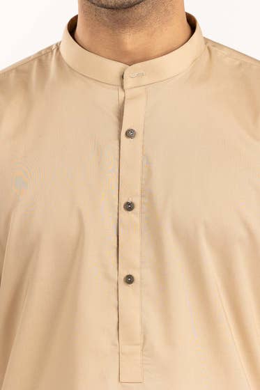 Khaki Basic Shalwar Kameez - DENIMS - Shalwar Kameez - 