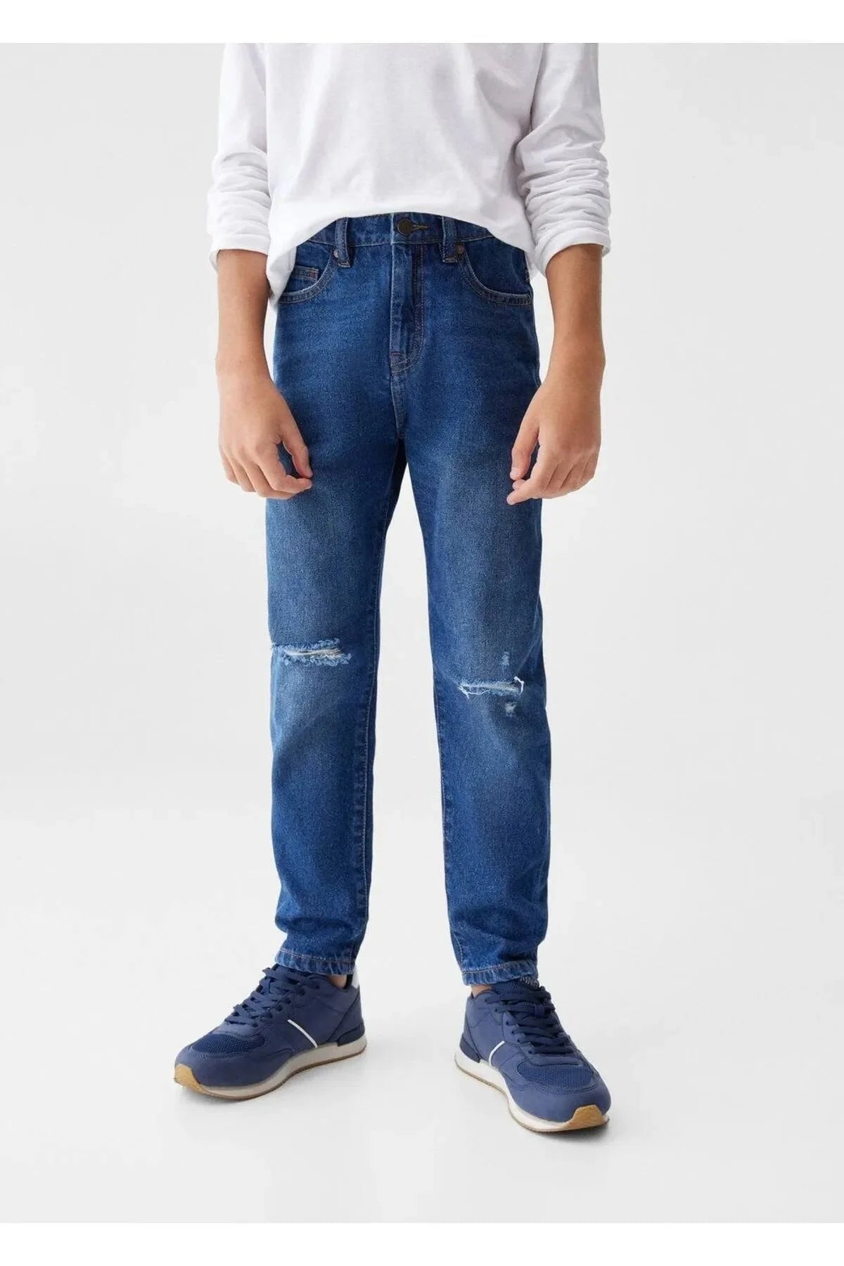 Kids Decorative Ripped Dad Jean - DENIMS - Boys Jeans - 