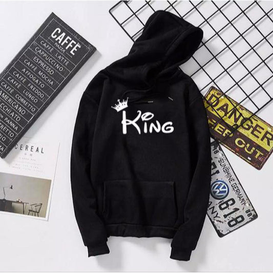 KING - Black Printed Hoodies For Mens & Boys - Soft & Comfortable - DENIMS - Hoodie & Sweatshirt - 