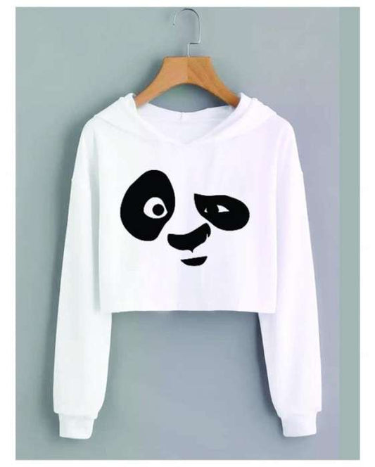 Kung Fu Panda Printed White Sweatshirt For women - DENIMS - Hoodies & Sweatshirts - 