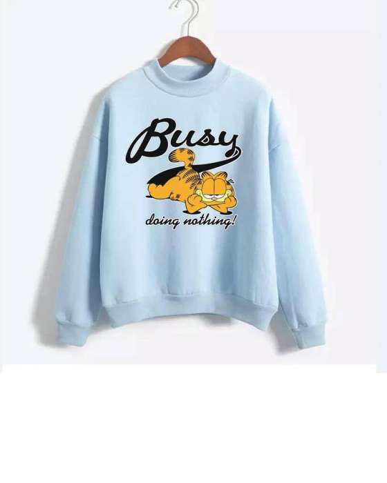 LIGHT BLUE BUSY DOING NOTHING SWEATSHIRT FOR womens - DENIMS - Hoodies & Sweatshirts - 