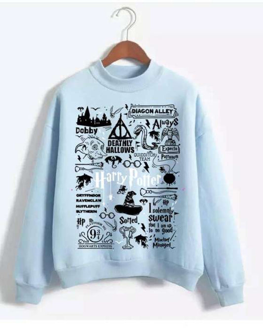 LIGHT BLUE HARRY POTTER SWEATSHIRT FOR womens - DENIMS - Hoodies & Sweatshirts - 