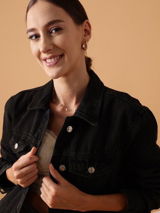 Lightweight Pure Cotton Crop Denim Jacket - DENIMS - Denim Jackets - 