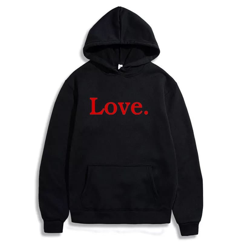 Love Printed Fleece Full Sleeves Pull Over Hoodie For Women - DENIMS - Hoodies & Sweatshirts - 