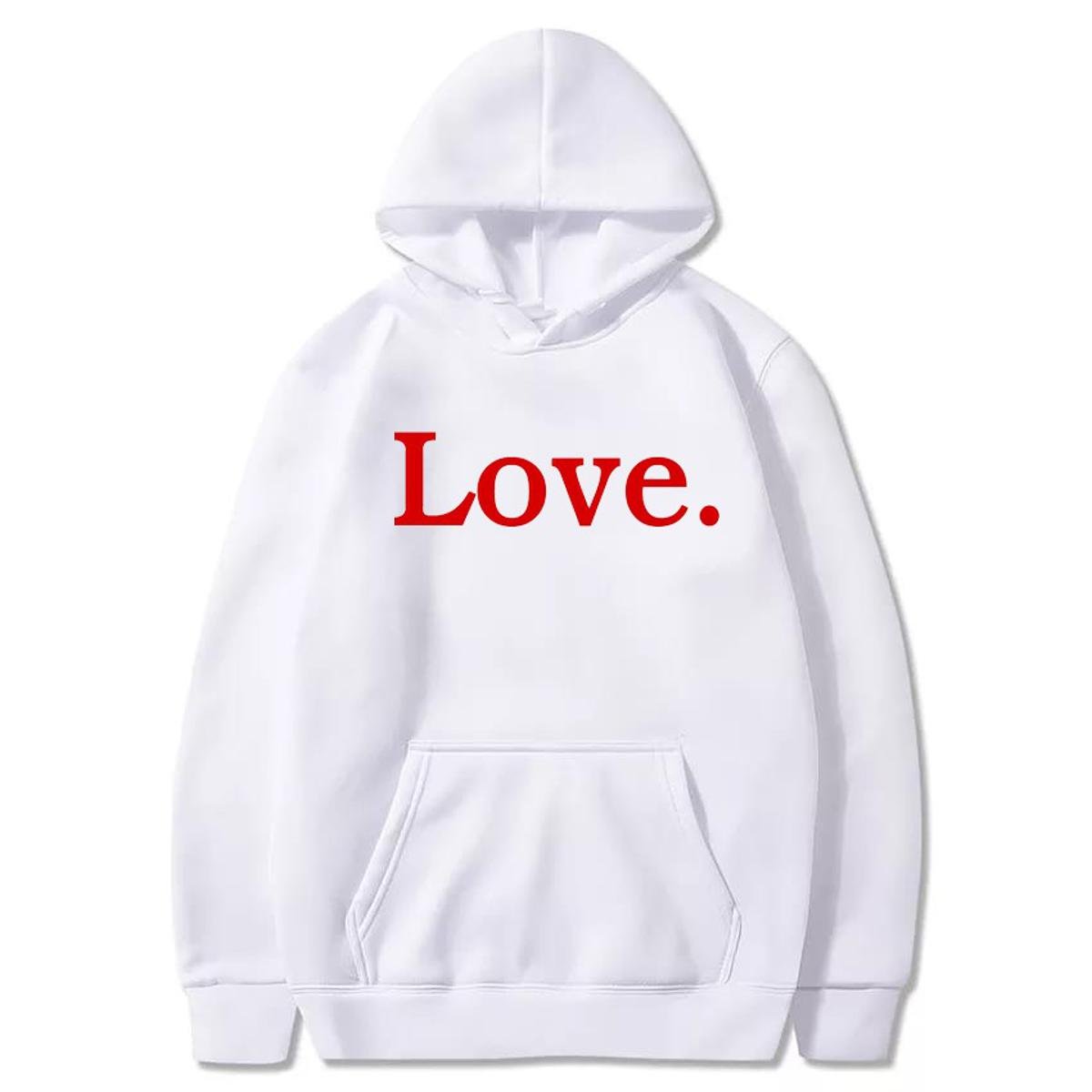 Love Printed Fleece Full Sleeves Pull Over Hoodie For Women - DENIMS - Hoodies & Sweatshirts - 