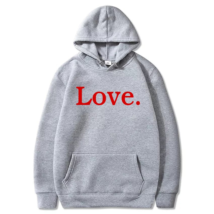Love Printed Fleece Full Sleeves Pull Over Hoodie For Women - DENIMS - Hoodies & Sweatshirts - 