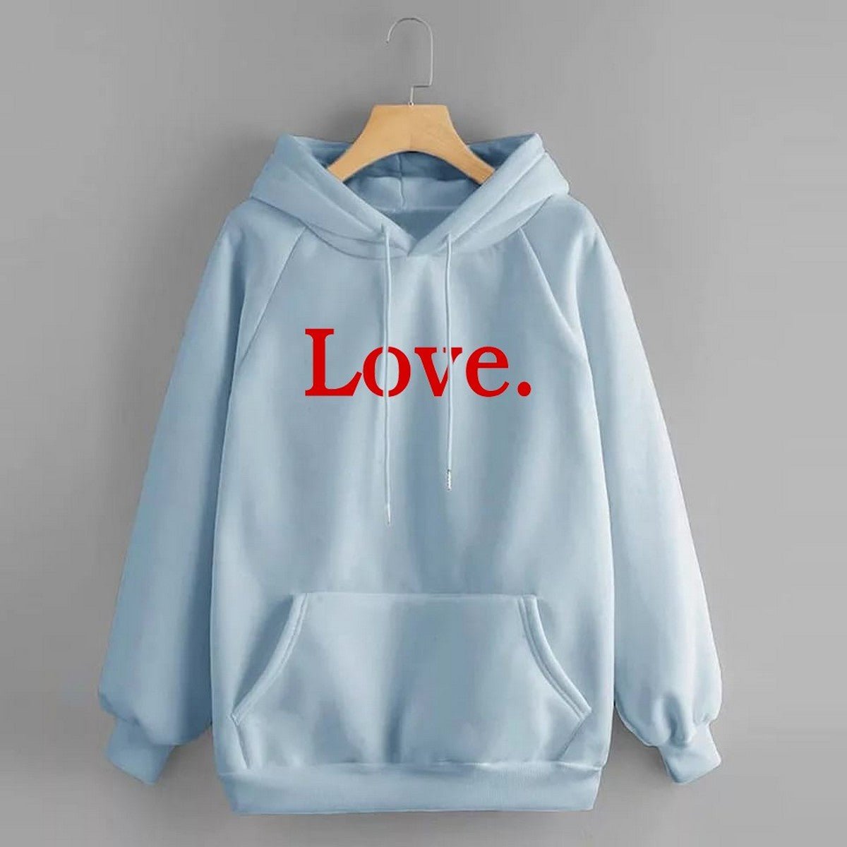 Love Printed Fleece Full Sleeves Pull Over Hoodie For Women - DENIMS - Hoodies & Sweatshirts - 