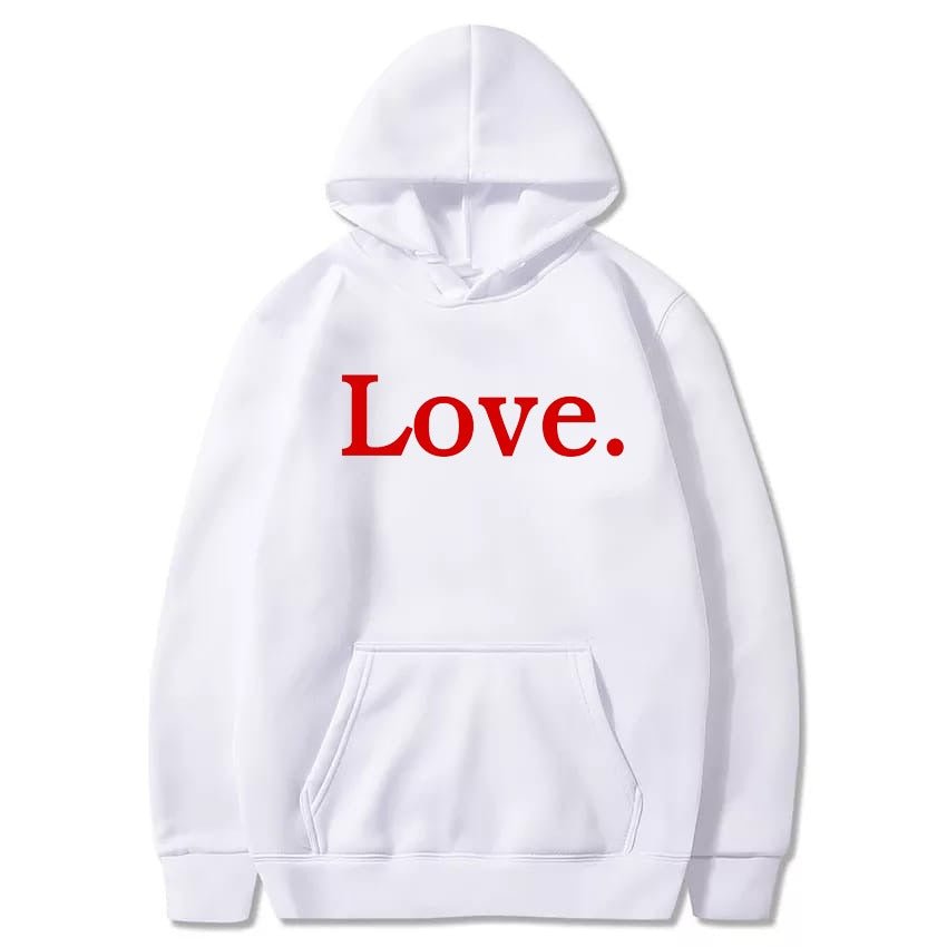 Love Printed Fleece Full Sleeves Pull Over Hoodie For Women - DENIMS - Hoodies & Sweatshirts - 