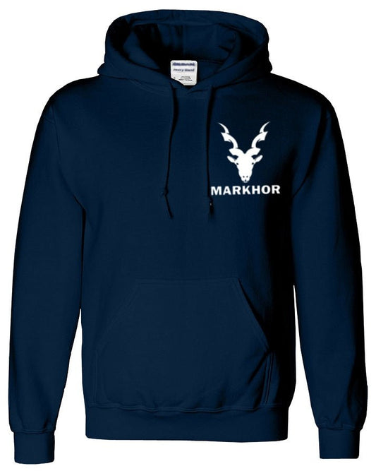MARKHOR Hoodie Navy Blue Cotton Printed Hoody Upper Hoodie Pocket Design - DENIMS - Hoodie & Sweatshirt - 