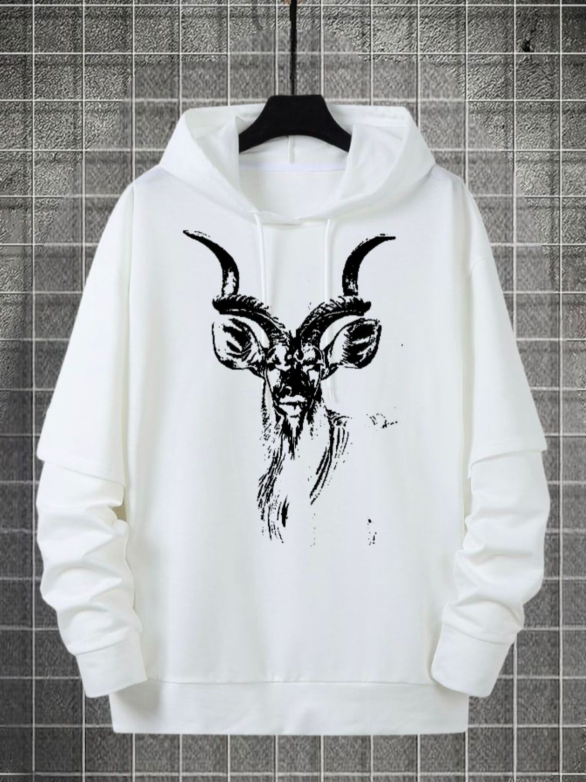 Markhor Printed Fleece Full Sleeves Pull Over Hoodie For Men & Boys - DENIMS - Hoodie & Sweatshirt - 