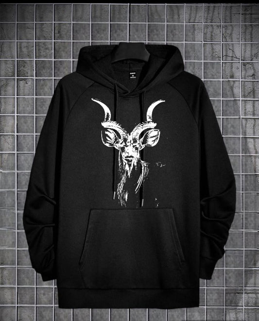 Markhor Printed Fleece Full Sleeves Pull Over Hoodie For Men & Boys - DENIMS - Hoodie & Sweatshirt - 