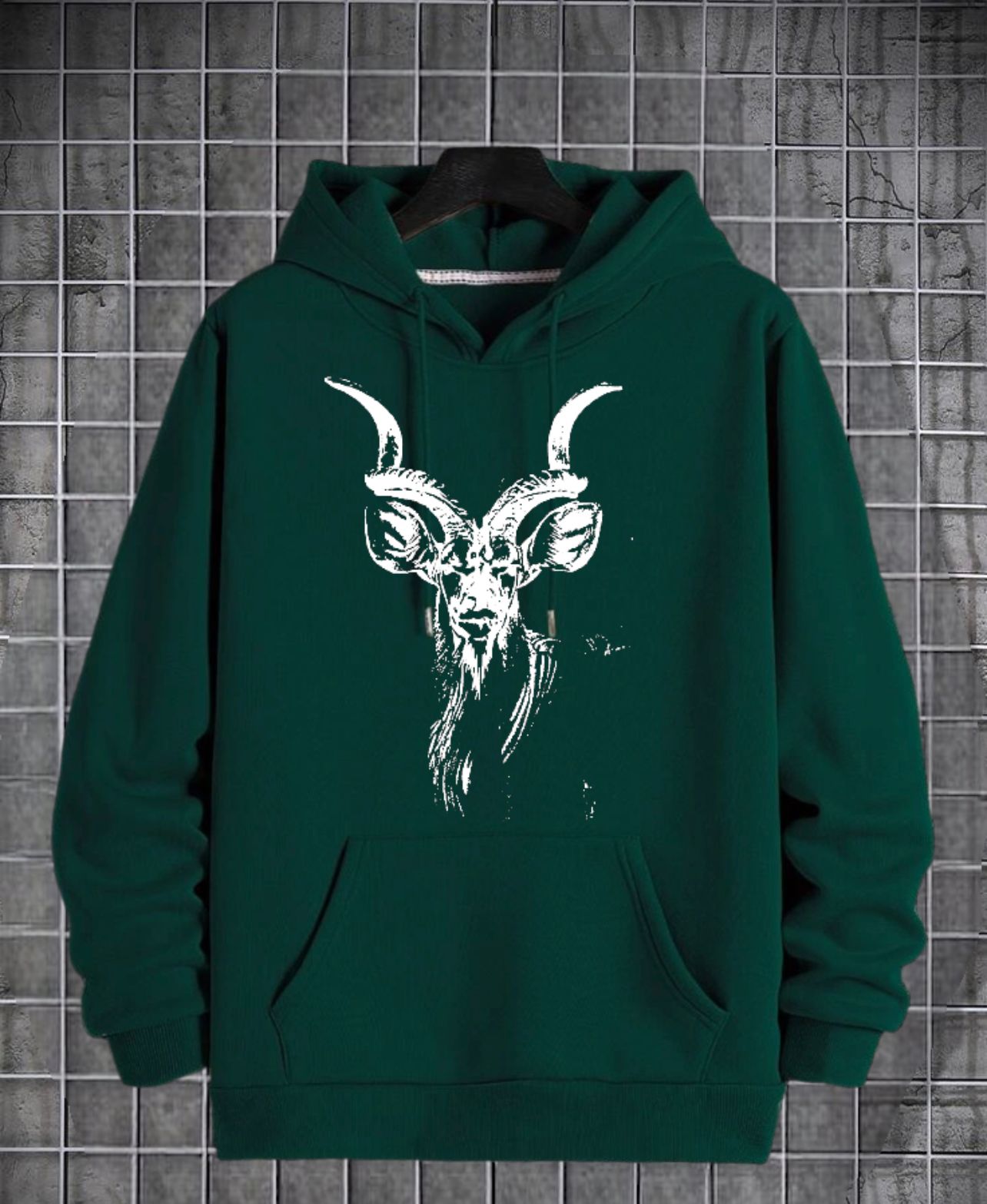 Markhor Printed Fleece Full Sleeves Pull Over Hoodie For Men & Boys - DENIMS - Hoodie & Sweatshirt - 