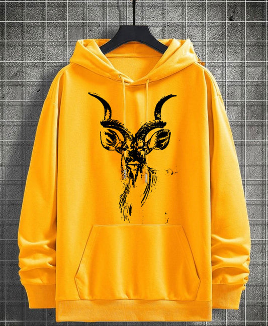 Markhor Printed Fleece Full Sleeves Pull Over Hoodie For Men & Boys - DENIMS - Hoodie & Sweatshirt - 