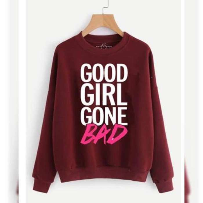 Maroon Good Gone Bad Sweatshirt For womens - DENIMS - Hoodies & Sweatshirts - 