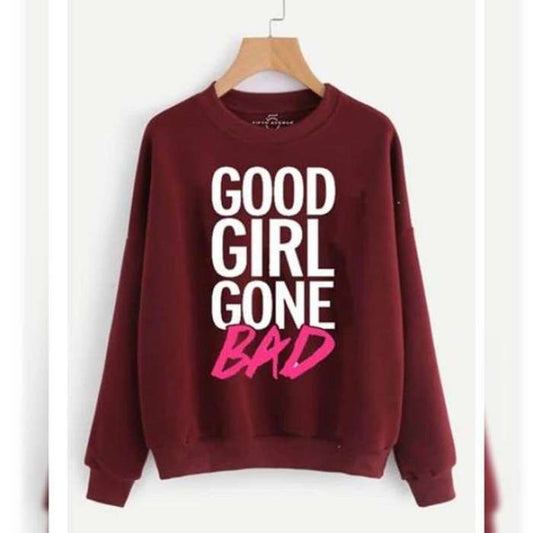Maroon Good Gone Bad Sweatshirt For womens - DENIMS - Hoodies & Sweatshirts - 