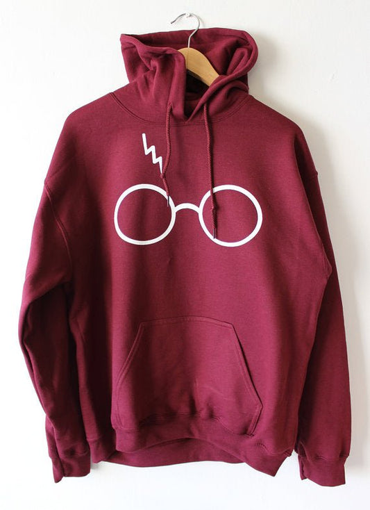 Maroon Harry Potter Printed Fleece Hoodie - DENIMS - Hoodie & Sweatshirt - 