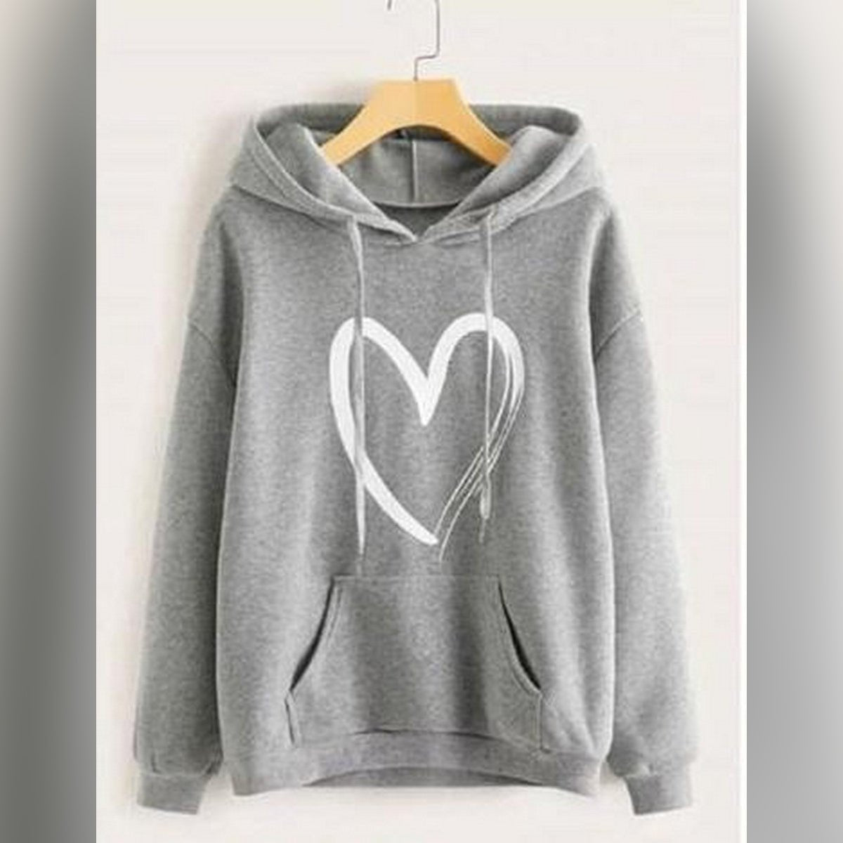 Maroon Heart Printed Fleece Full Sleeves Pull Over Hoodie For Women - DENIMS - Hoodies & Sweatshirts - 