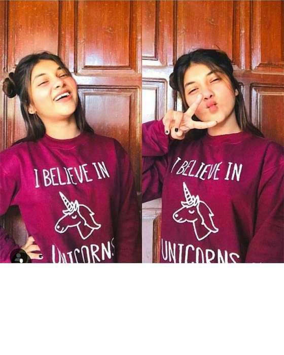 MAROON I BELIEVE IN UNICORN SWEATSHIRT FOR WOMEN - DENIMS - Hoodies & Sweatshirts - 