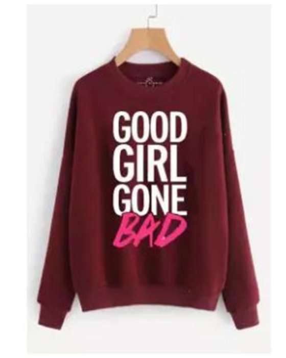 Maroon SweatShirt Printed Hoody Black Good Gone Bad - DENIMS - Hoodies & Sweatshirts - 