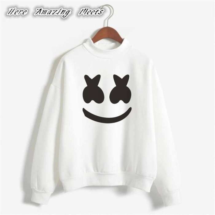 Marshmellow Printed Fleece winter sweatshrit for womens - DENIMS - Hoodies & Sweatshirts - 