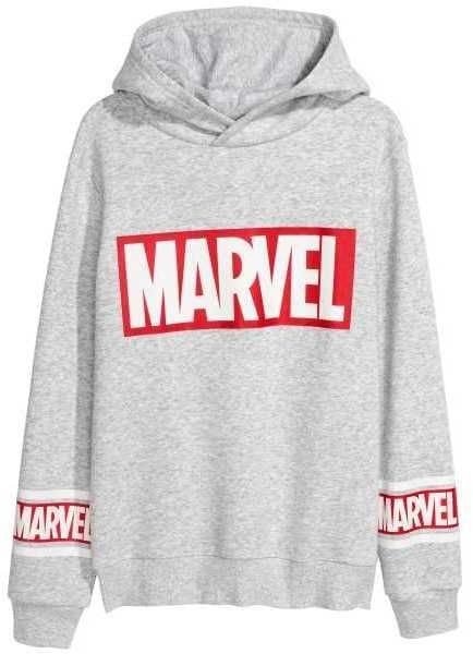 Marvel Grey Fleece Full Sleeves Pull Over Hoodie For Men - DENIMS - Hoodie & Sweatshirt - 