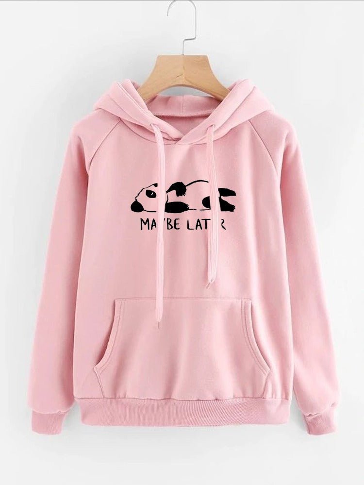 Maybe Later Printed Fleece Full Sleeves Pull Over Hoodie For Women - DENIMS - Hoodies & Sweatshirts - 