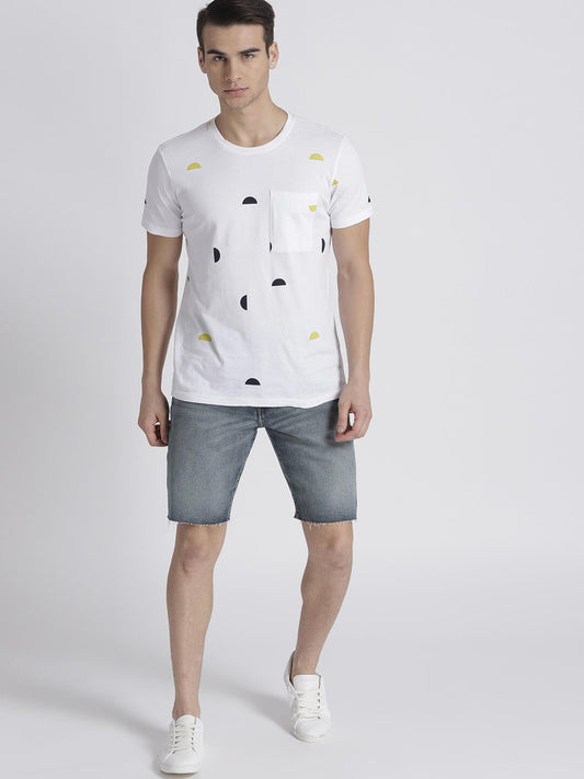 Men 10 Inches Slim Denim Shorts with Flex - DENIMS - Shorts - 