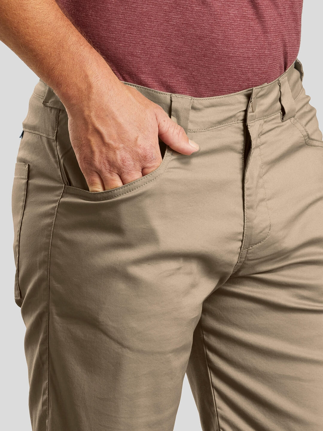 Men Khaki Solid Regular Fit Hiking Shorts - DENIMS - Shorts - 