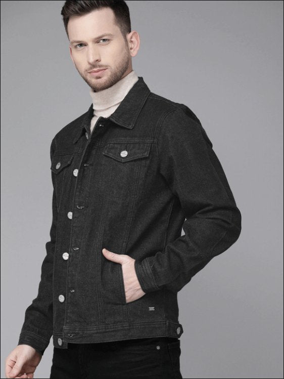 Mens Denim Jacket Black - DENIMS - Denim Jacket - 