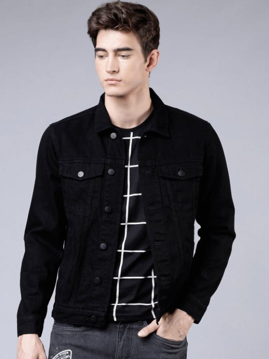 Mens Denim Jacket Black - DENIMS - Denim Jacket - 
