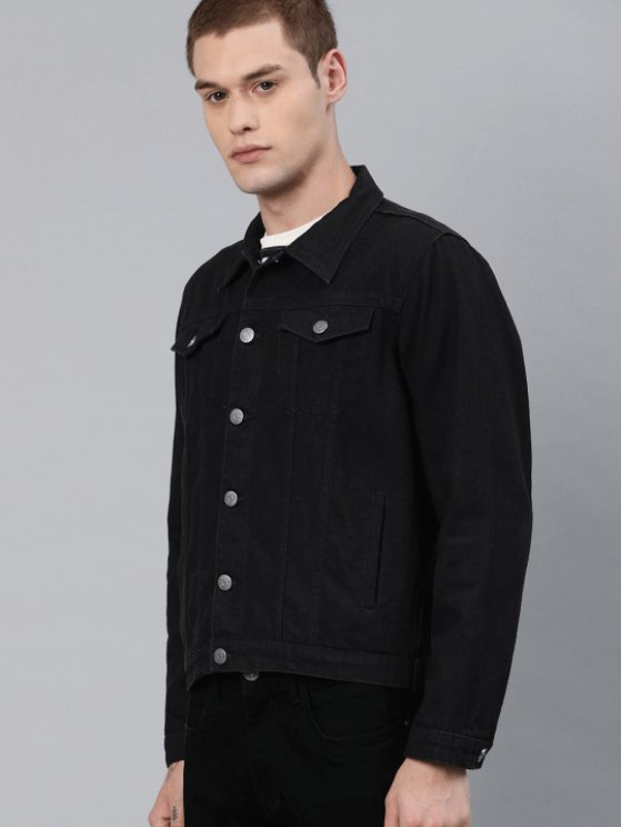 Mens Denim Jacket Black - DENIMS - Denim Jacket - 