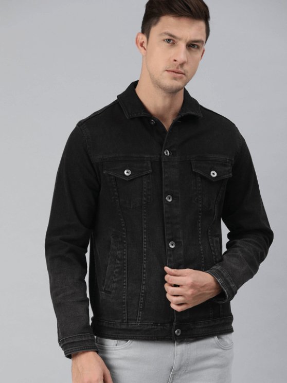 Mens Denim Jacket Black - DENIMS - Denim Jacket - 