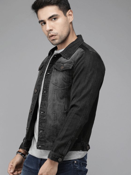 Mens Denim Jacket Black - DENIMS - Denim Jacket - 