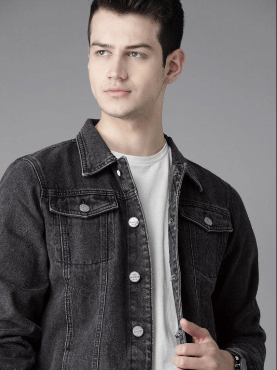 Mens Denim Jacket Black - DENIMS - Denim Jacket - 