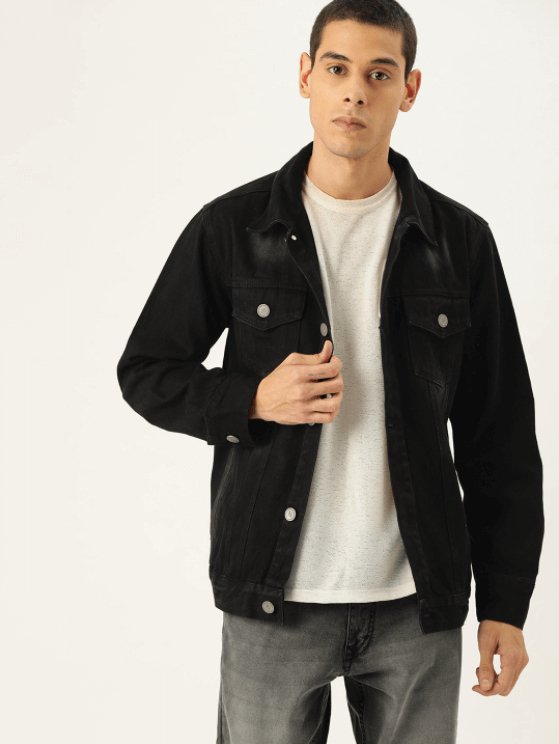 Mens Denim Jacket Black - DENIMS - Denim Jacket - 